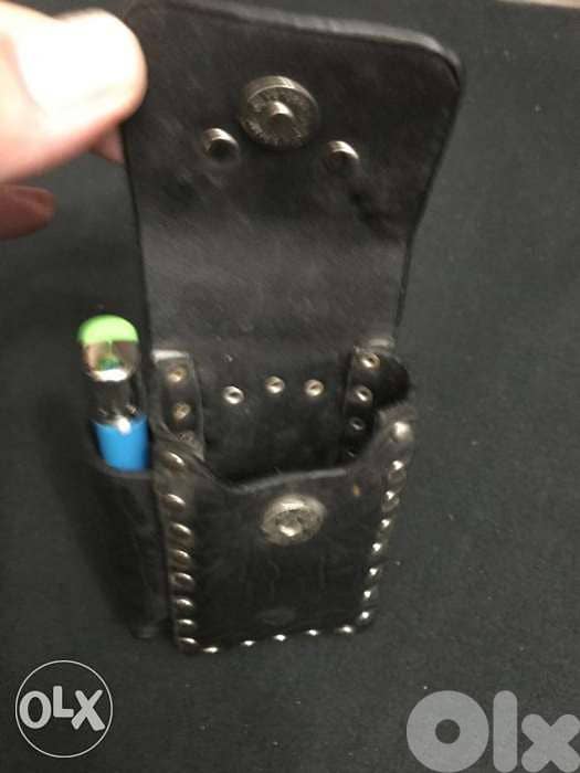 Pure leather hand made black cigarette holder 3