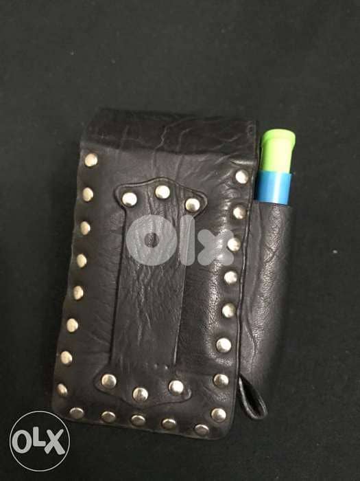 Pure leather hand made black cigarette holder 4