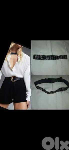 necklace choker black with strass suede 0