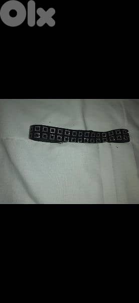 necklace choker black with strass suede 2