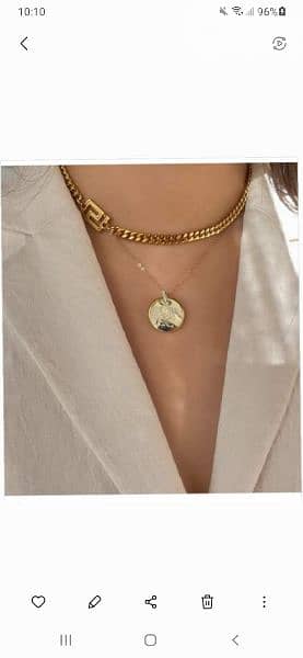 necklace carolina herrera in gold colour necklace 0
