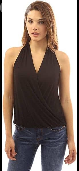 top halter neck lycra bas aswad s to xxL terke 2