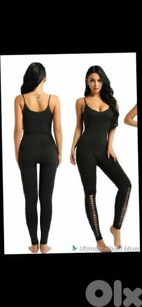 jumpsuit black lace up legs black s to xxL terke 0