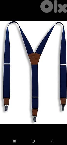 belt suspenders navy&brown  adjustable 2