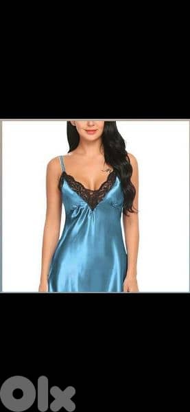 l blue satin lingerie trimed lace m to xxxl 0