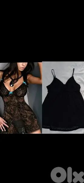 Amis black mousline lycra lingerie s to xxxL