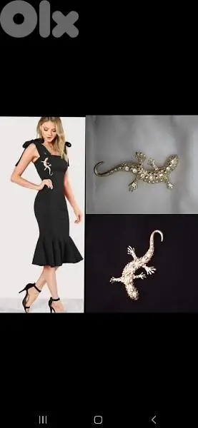 brooch lezard brooch gold with strass