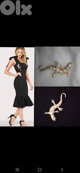 brooch lezard brooch gold with strass 0
