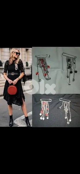 brooch safety pin with pearl 2 colours brooch