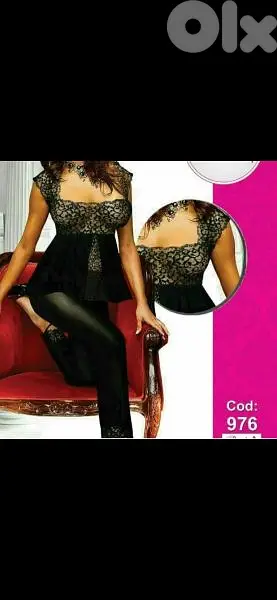 pyjamas black ma3 dentelles s to xxL