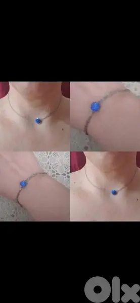 necklace set and bracelet royal blue