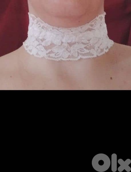 necklace choker white lace 2