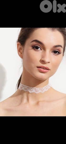 necklace choker white lace 3