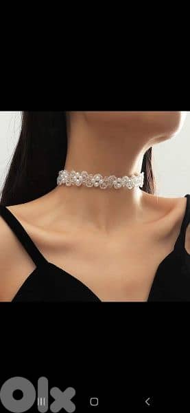 necklace choker white lace 4