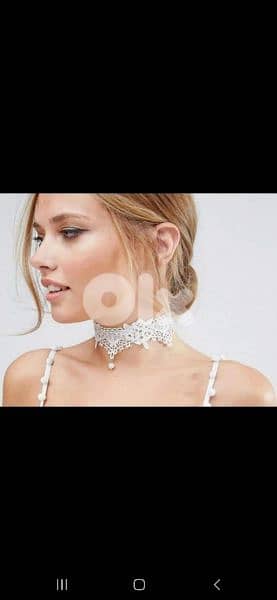 necklace choker white lace 5