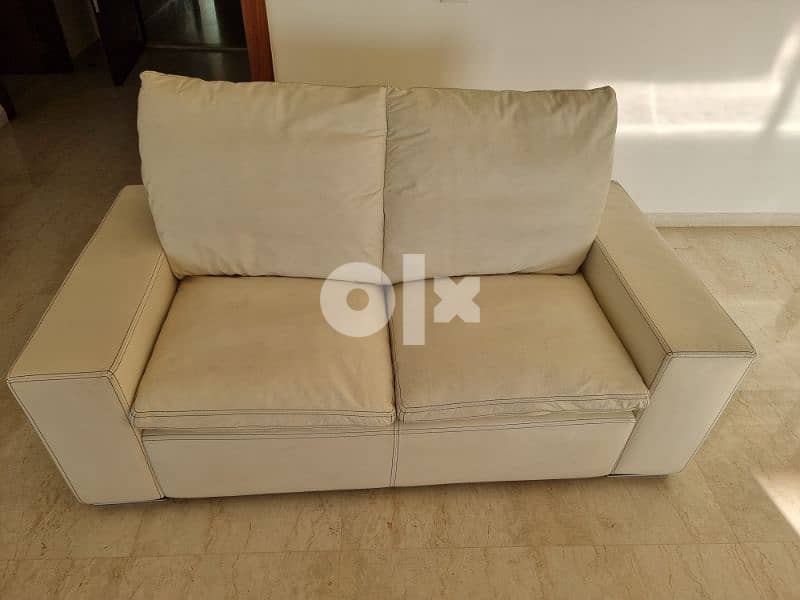 Nieri Real Leather White 2 Seat Sofa. Made in Italy 0