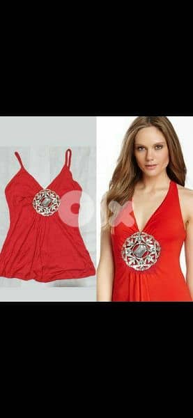 top only red with big brooch s to xxL 0