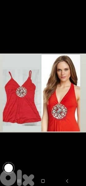 top only red with big brooch s to xxL 1