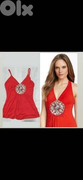 top only red with big brooch s to xxL 2