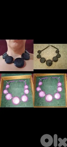necklace purple or black necklace purple or black