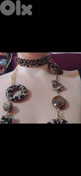 necklace set leopard print 3a2ed w esswara 3