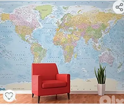 decoration World Map wall paperخريطه العالم ورق جدران