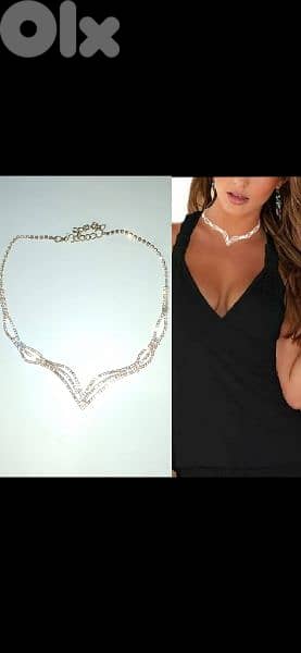necklace all strass gold tone 0