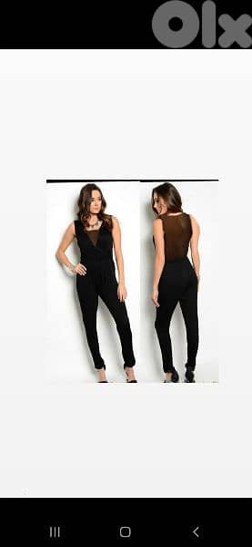 jumpsuit black sheer back full lycra s to xxL 0