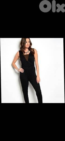 jumpsuit black sheer back full lycra s to xxL 1