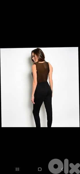 jumpsuit black sheer back full lycra s to xxL 2