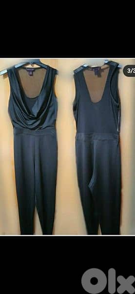 jumpsuit black sheer back full lycra s to xxL 5