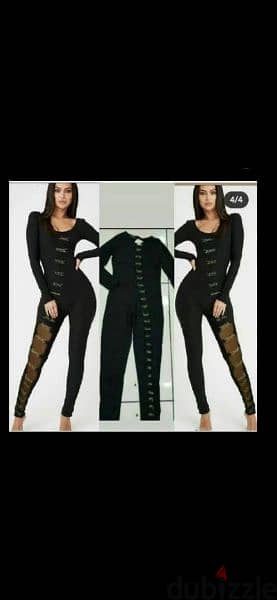black jumpsuit chain leg s to xL 3