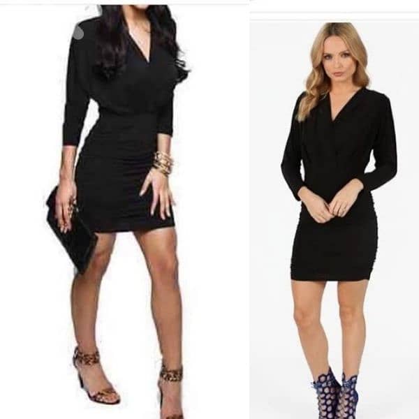 dress long sleeve v neck lycra s to xxL 0