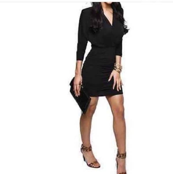 dress long sleeve v neck lycra s to xxL 1
