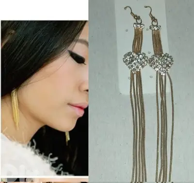 earrings long tassel gold available pendant