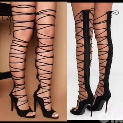 lace up sandals 39/40 black