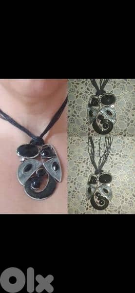 vintage necklace metal black 0