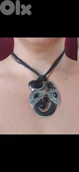 vintage necklace metal black 1
