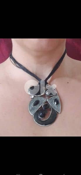 vintage necklace metal black 2