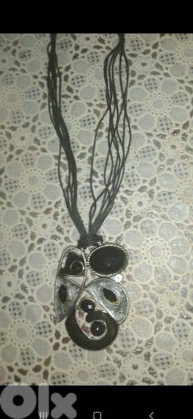 vintage necklace metal black 3