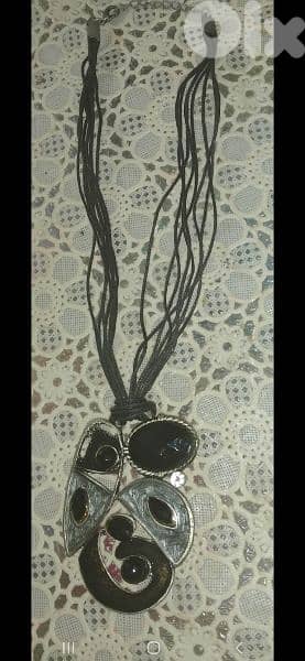 vintage necklace metal black 7