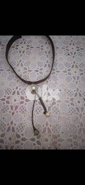 necklace choker black sequined or green army 5