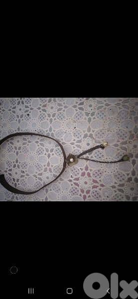 necklace choker black sequined or green army 9