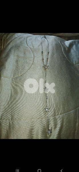 necklace only silver tone with strass 2