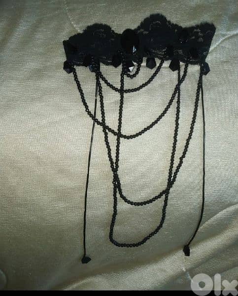 necklace vintage lace and pearl necklace black 0