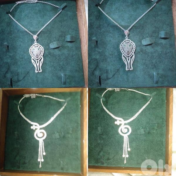 necklace full strass silver tone 0