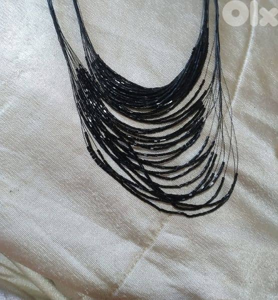 necklace beaded sequined black available matching bracelet 2