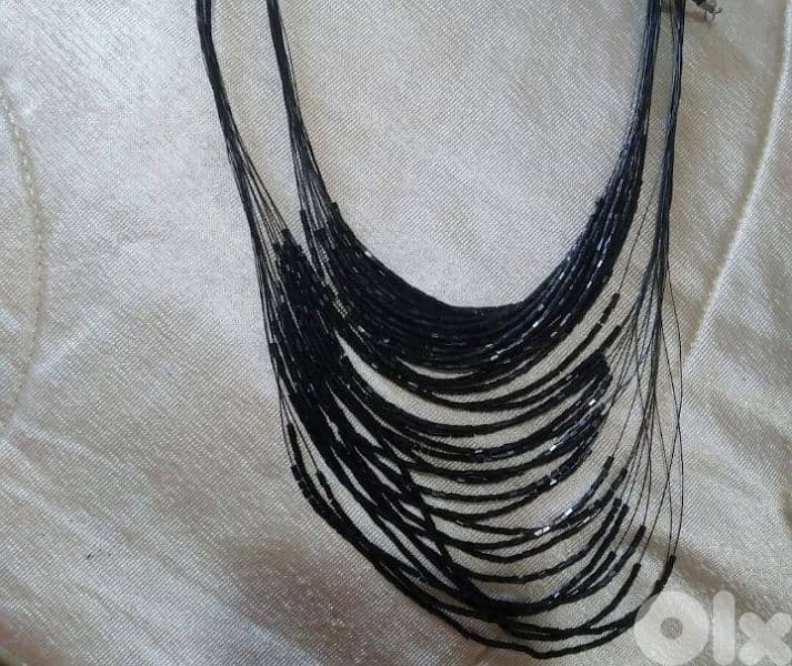 necklace beaded sequined black available matching bracelet 4