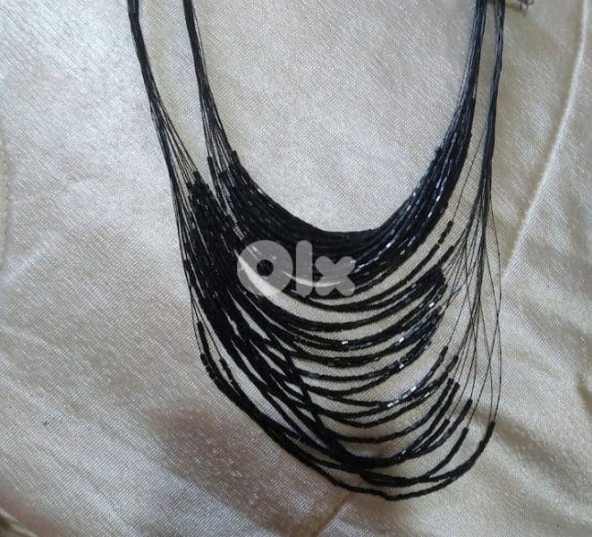 necklace beaded sequined black available matching bracelet 5