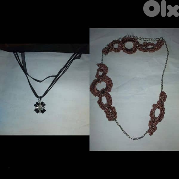 necklace vintage necklaces crochet or black stripes 0